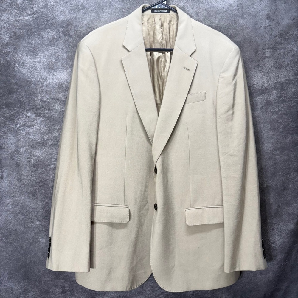 Emporio Armani G Line Beige Blazer Jacket Mens 58R Travel Business Casual
